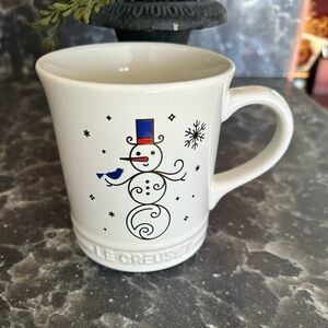 Le Creuset Festive Snowman Mug in White holds 14oz. In great condition.